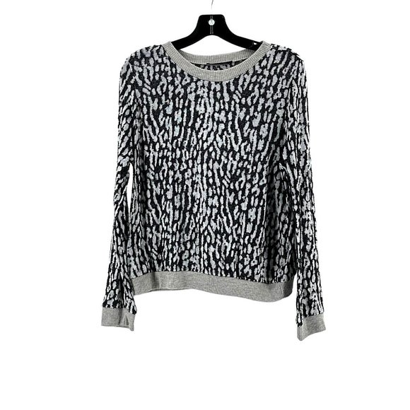 Honey Punch Sweaters - Honey Punch Women's Animal Print Knit Sweater Long Sleeve Size Large